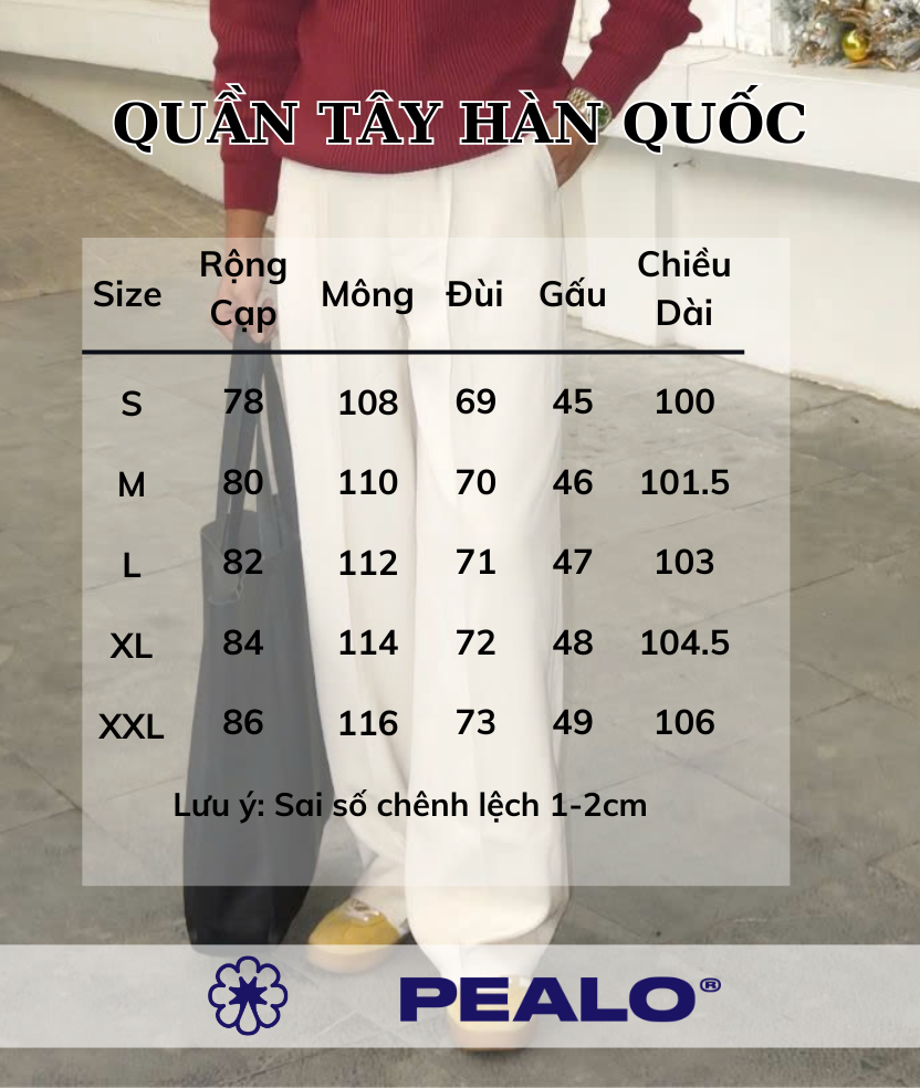 Mô tả Quần âu PEALO form rộng phong cách hàn quốc cao cấp - 1