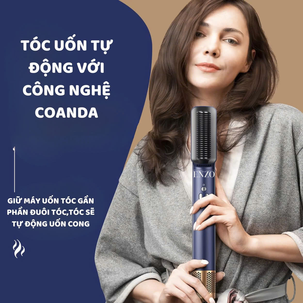 Mô tả Lược điện ENZO 755,759 Thương hiệu Italia, máy uốn tóc đa năng 7in1 với công nghệ ion âm Bảo hành 5 năm - 1