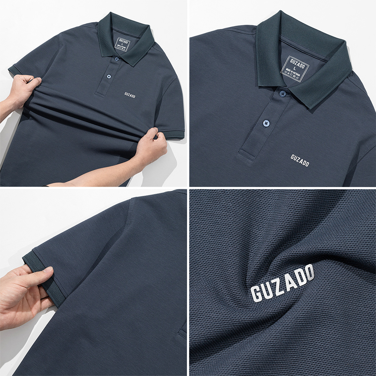 Chi tiết cổ áo Polo GUZADO