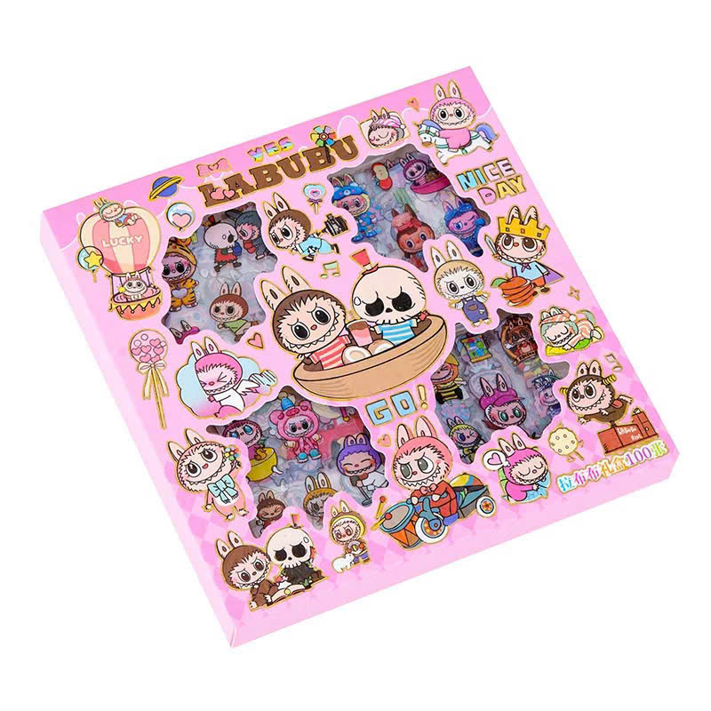 Hộp 100 Tấm Sticker Cute Dễ Thương, Set Sticker Dán Sổ Tay Tập Vở, Bình ...