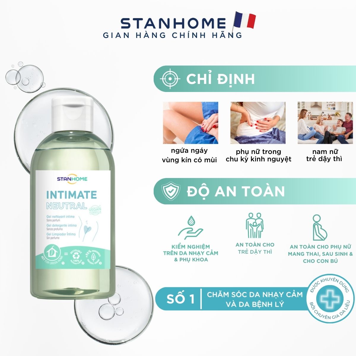 Mô tả Dung dịch vệ sinh nam, nữ Stanhome Intimate Neutral 200ml - 4