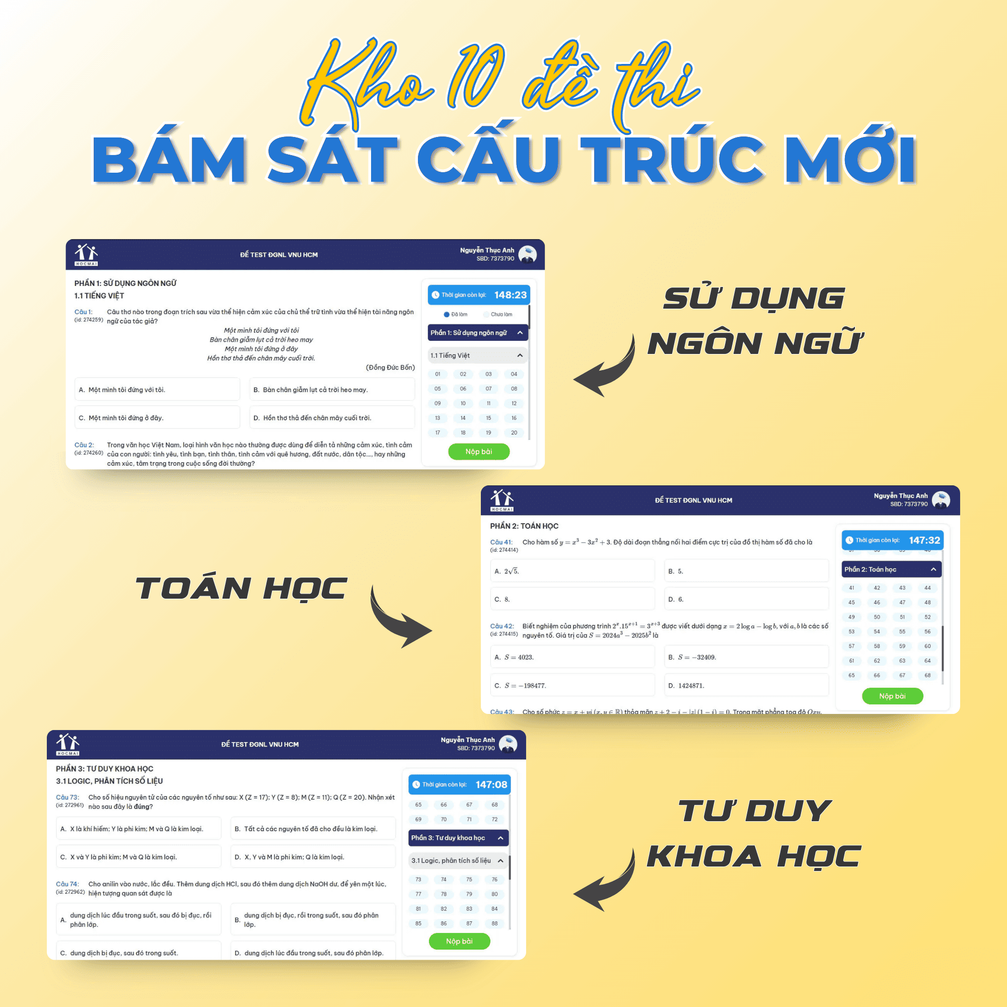 Mô tả Sách Tăng tốc luyện đề thi Đánh giá năng lực ĐHQGTPHCM - HOCMAI - 3