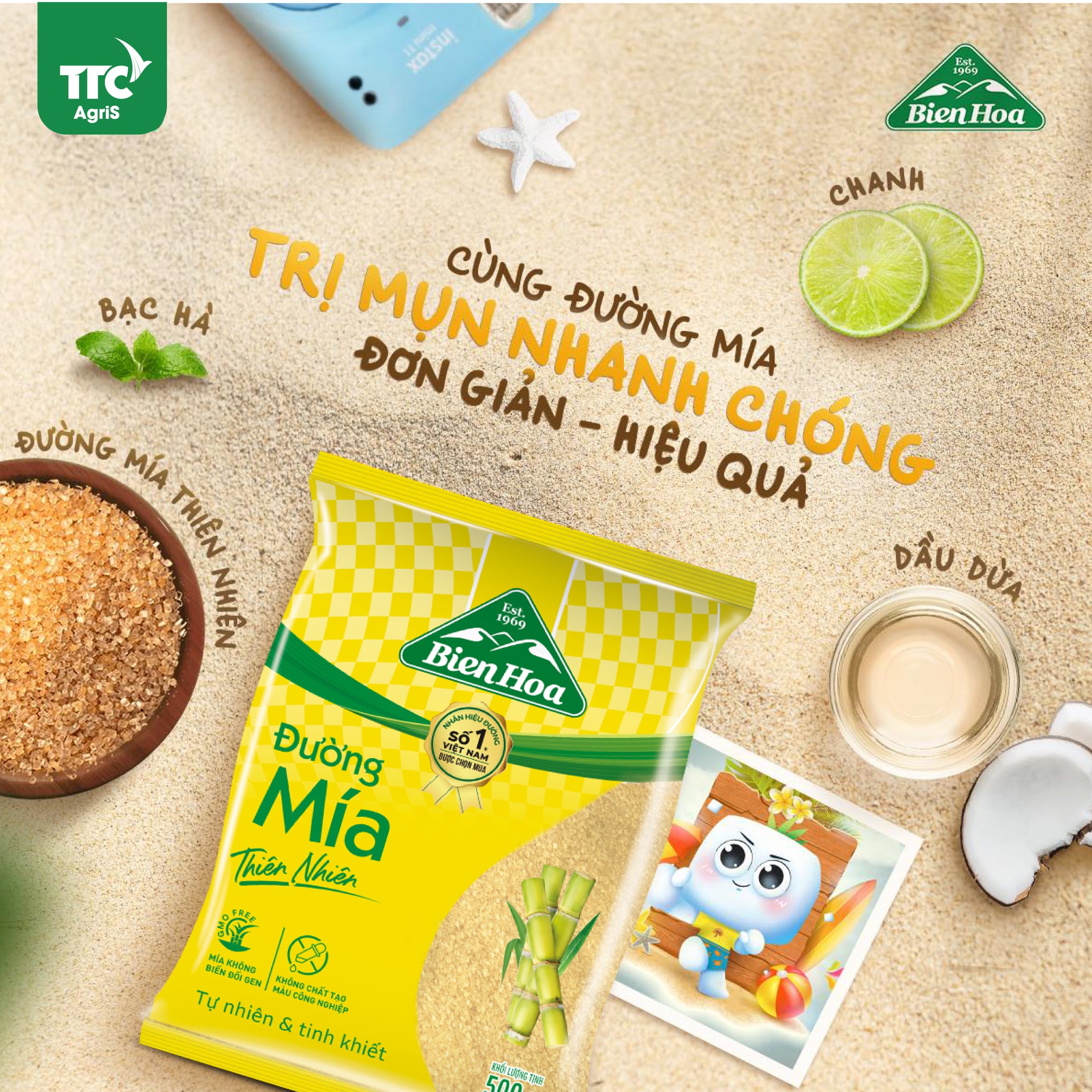 Mô tả Đường Mía Thiên Nhiên Biên Hòa 500G/túi - 3