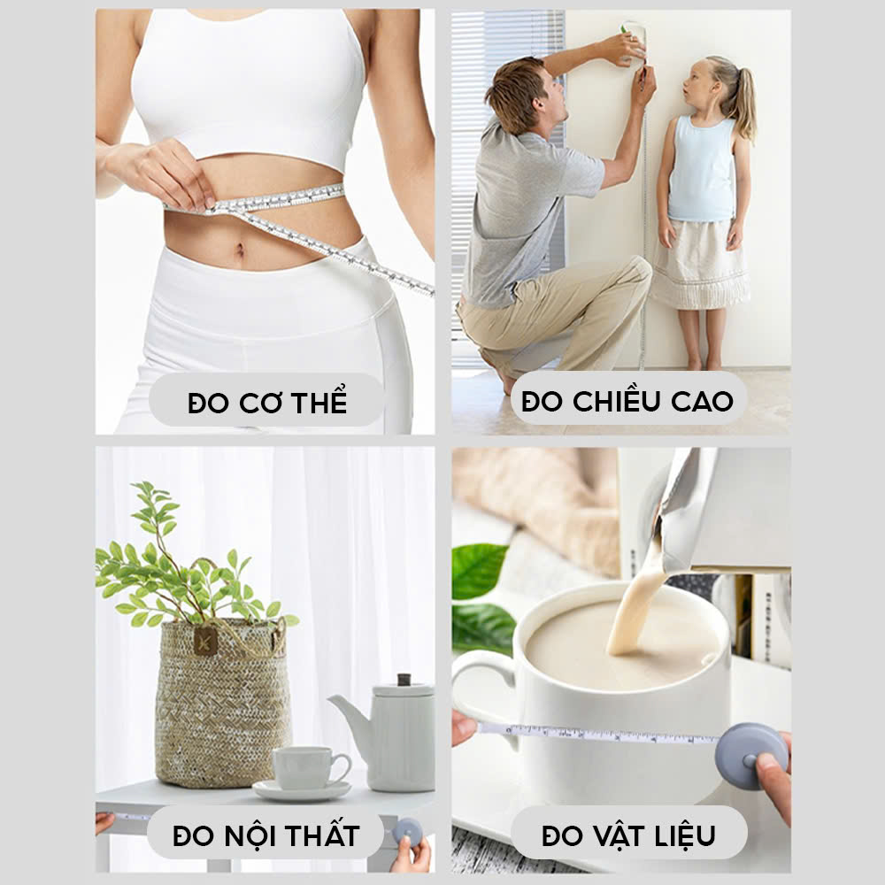Mô tả Thước Dây Cuộn Mini Thu Rút Tự Động Hộp Tròn 1.5 Mét Đo Eo Vòng Bụng Chiều Cao Tiện Lợi Đo Quần Áo - 4