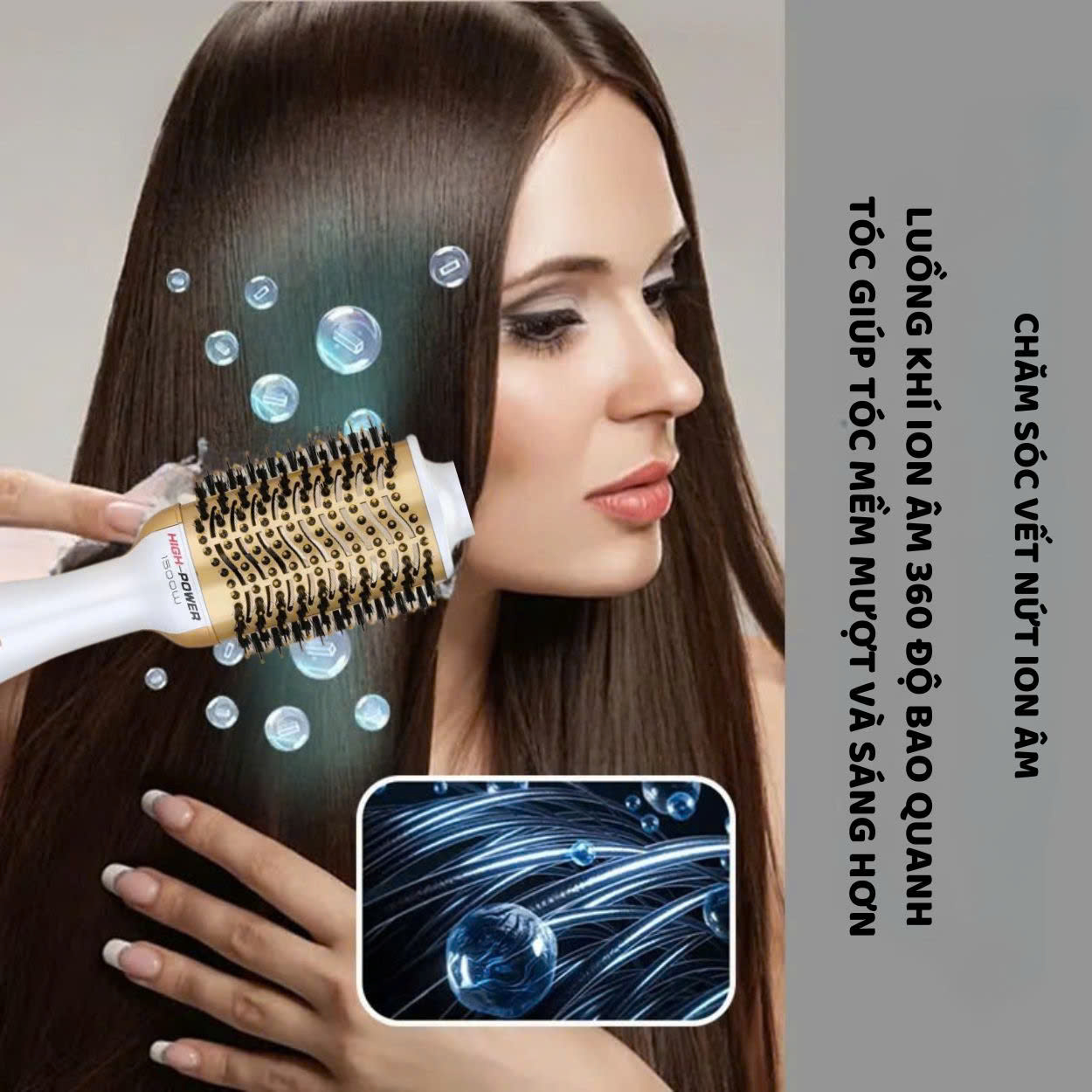 Mô tả Lược điện ENZO 4134 Thương hiệu ITALIA lược tròn tạo kiểu tóc chuyên nghiệp 4 trong 1 chải tóc thổi khí nóng - 7
