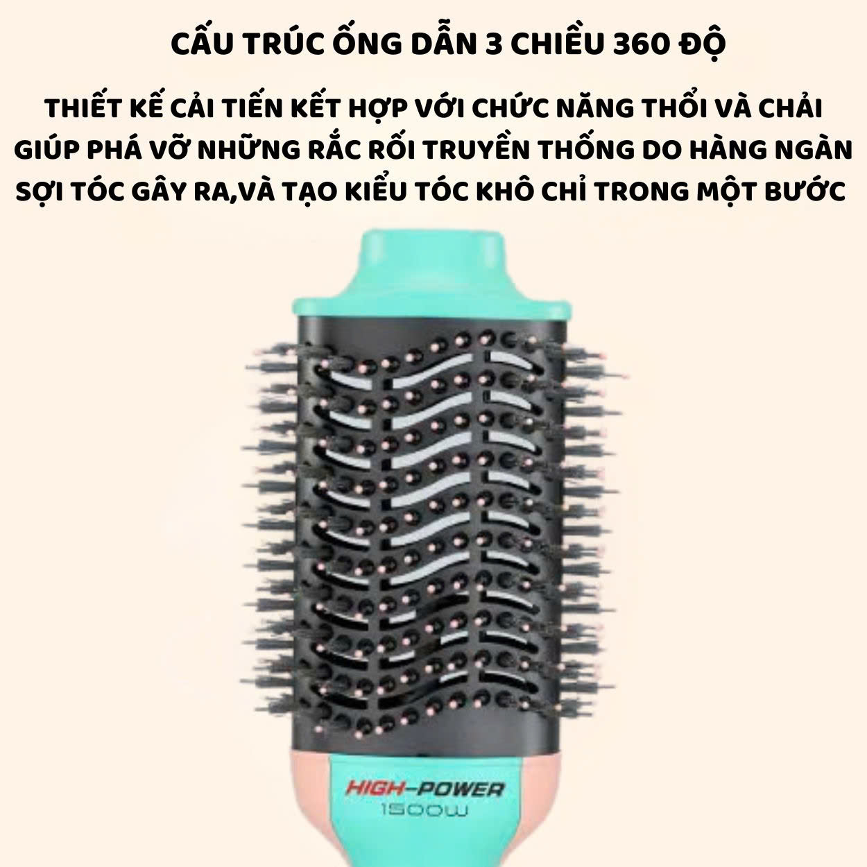 Mô tả Lược điện ENZO 4134 Thương hiệu ITALIA lược tròn tạo kiểu tóc chuyên nghiệp 4 trong 1 chải tóc thổi khí nóng - 10