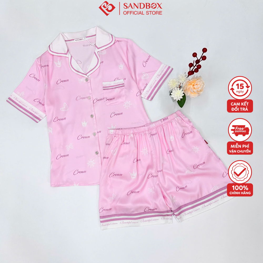 Mô tả Bộ Pijama Đùi Mặc Nhà SANDBOX Lụa Latin Cao Cấp, Thiết Kế Tinh Tế, Họa Tiết Độc Quyền(BLD25001) - 1