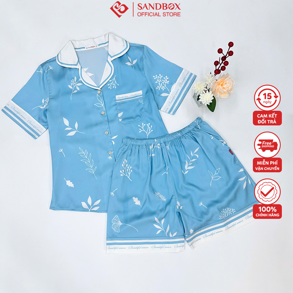 Mô tả Bộ Pijama Đùi Mặc Nhà SANDBOX Lụa Latin Cao Cấp, Thiết Kế Tinh Tế, Họa Tiết Độc Quyền(BLD25001) - 5