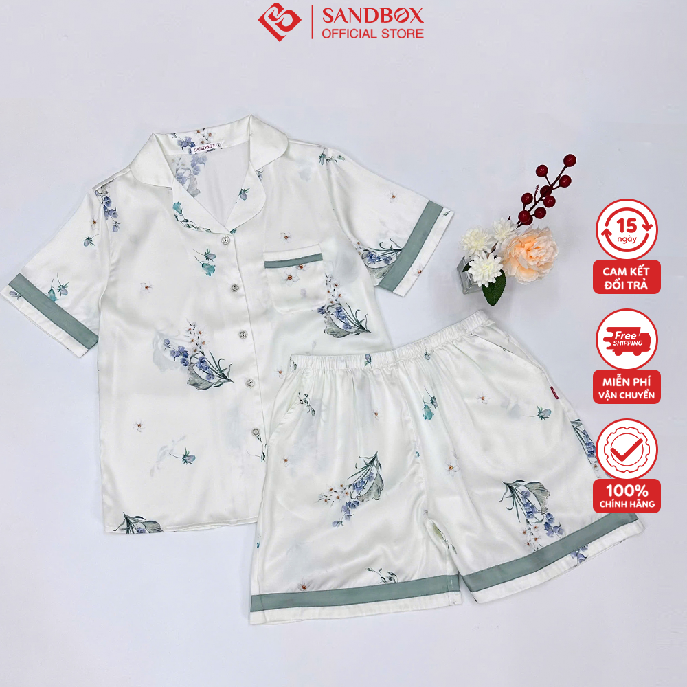 Mô tả Bộ Pijama Đùi Mặc Nhà SANDBOX Lụa Latin Cao Cấp, Thiết Kế Tinh Tế, Họa Tiết Độc Quyền(BLD25001) - 4