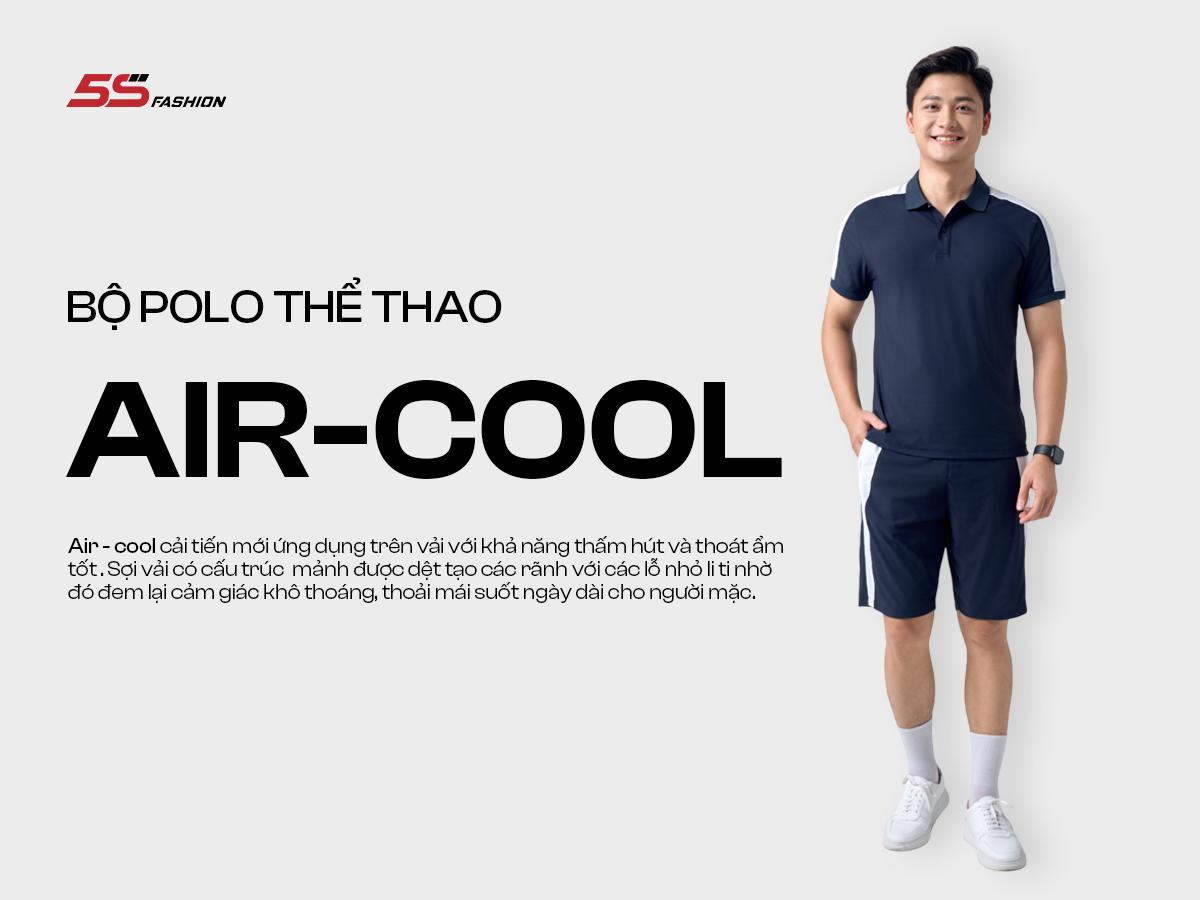 Mô tả Bộ Quần Áo Nam Polo AIR-COOL Mùa Hè 5S FASHION Nhẹ Mát, Phong Cách Thể Thao, Thiết Kế Can Phối Khỏe Khoắn (BAPC24005) - 1