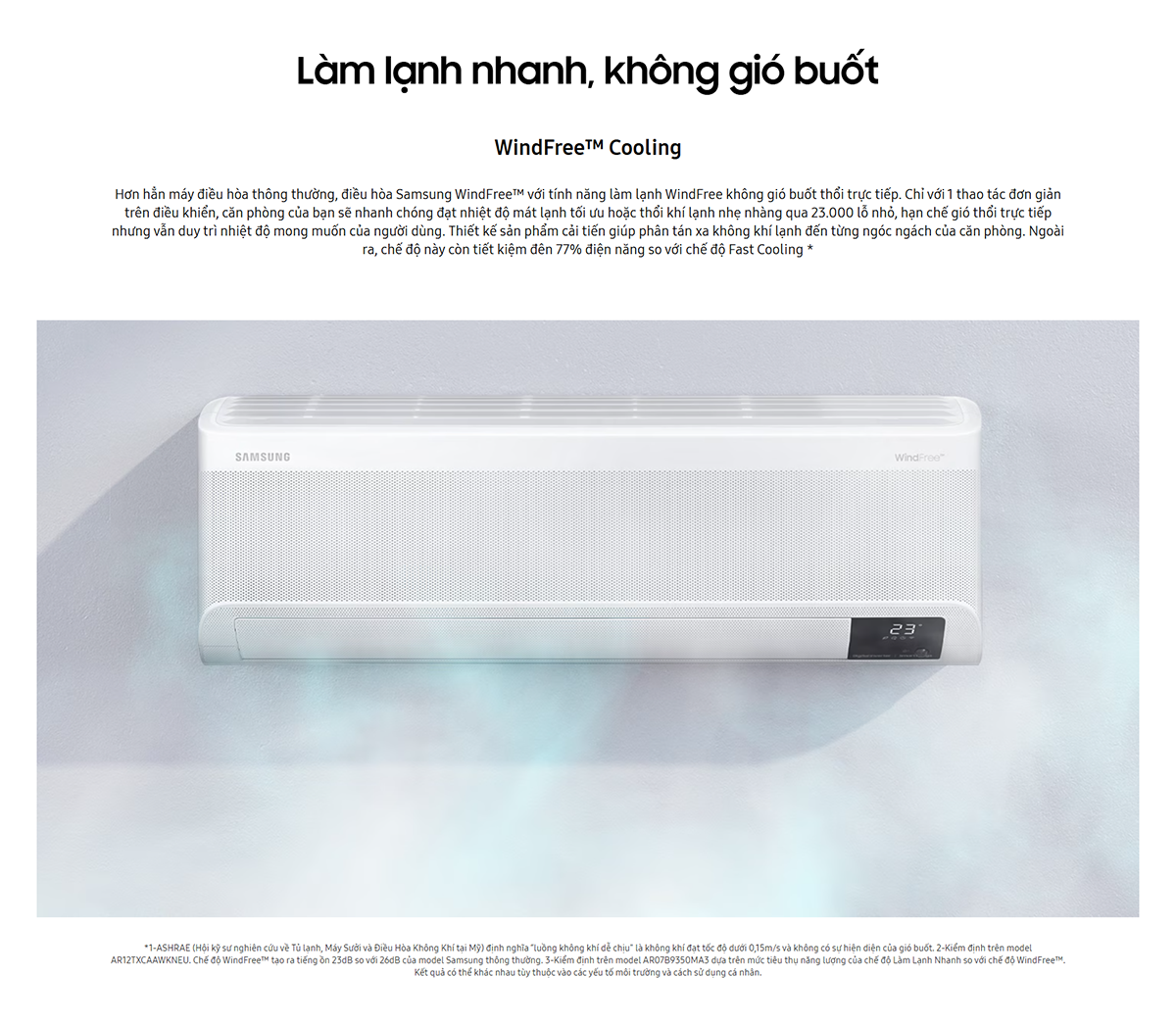 Mô tả Điều Hòa Samsung WindFree Treo Tường -Digital Inverter Boost 12,000 BTU/h F-AR13CYHAA - 3