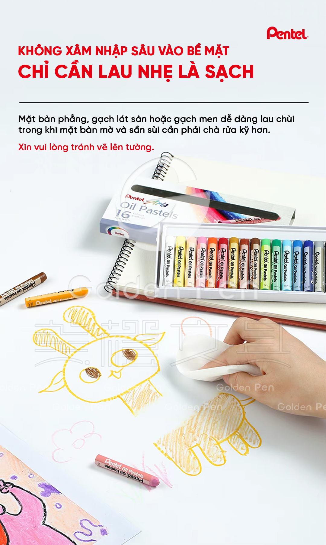 Mô tả Màu Sáp Dầu Pentel PHN – 48 Màu Tươi Sáng, Sáp Mềm, Dễ Tán, Lên Màu Mịn – Bộ Sáp Màu Chất Lượng - 5
