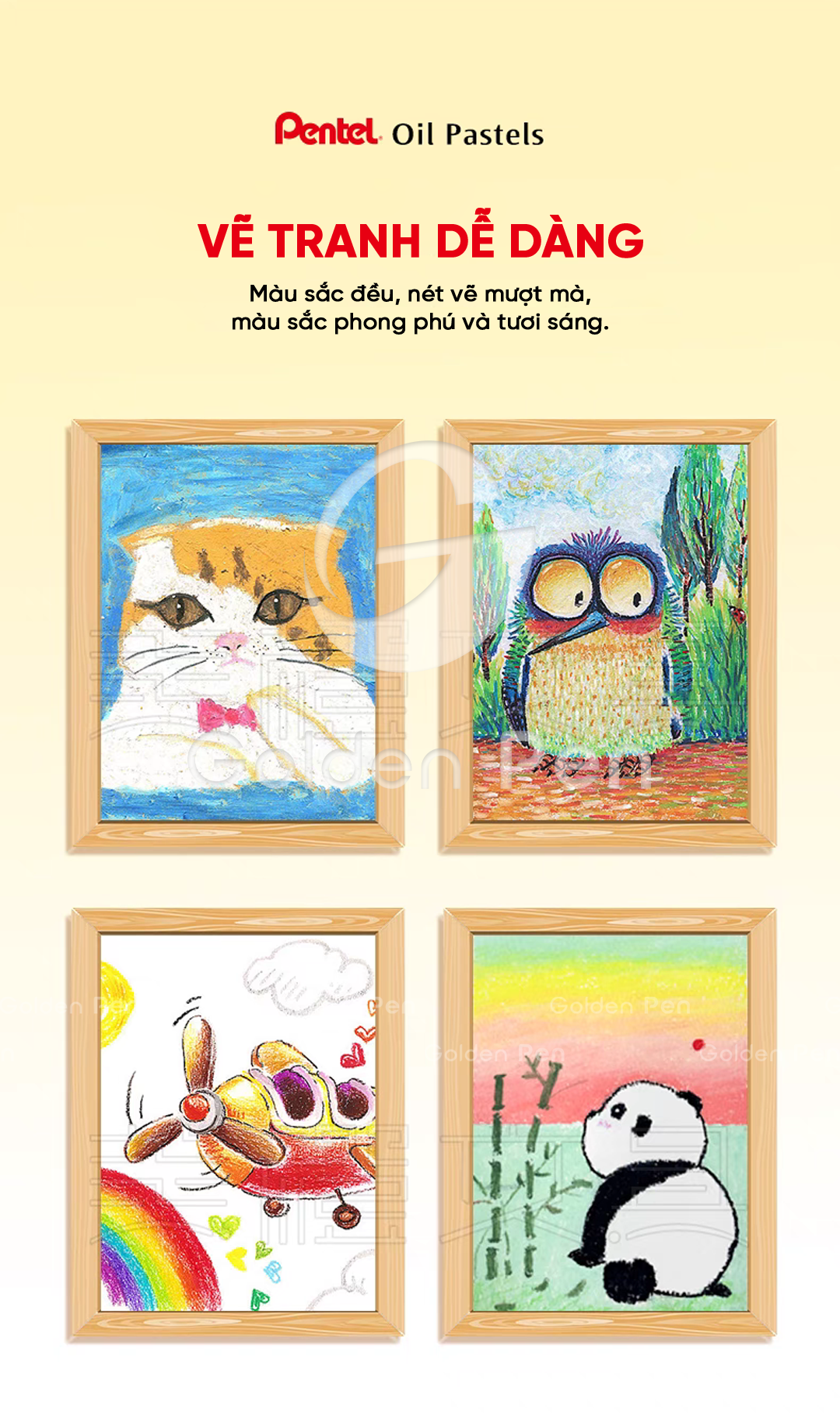 Mô tả Màu Sáp Dầu Pentel PHN – 48 Màu Tươi Sáng, Sáp Mềm, Dễ Tán, Lên Màu Mịn – Bộ Sáp Màu Chất Lượng - 6