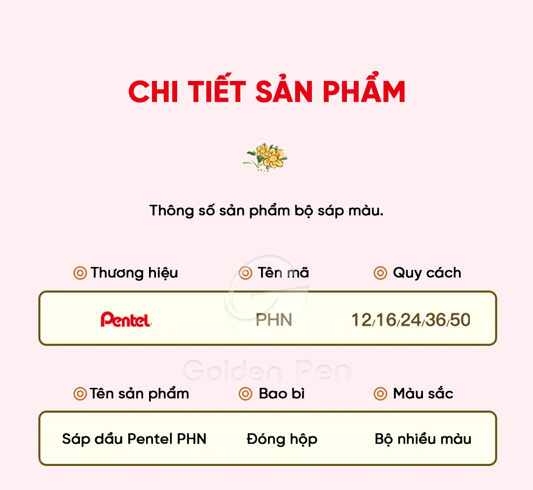 Mô tả Màu Sáp Dầu Pentel PHN – 48 Màu Tươi Sáng, Sáp Mềm, Dễ Tán, Lên Màu Mịn – Bộ Sáp Màu Chất Lượng - 7