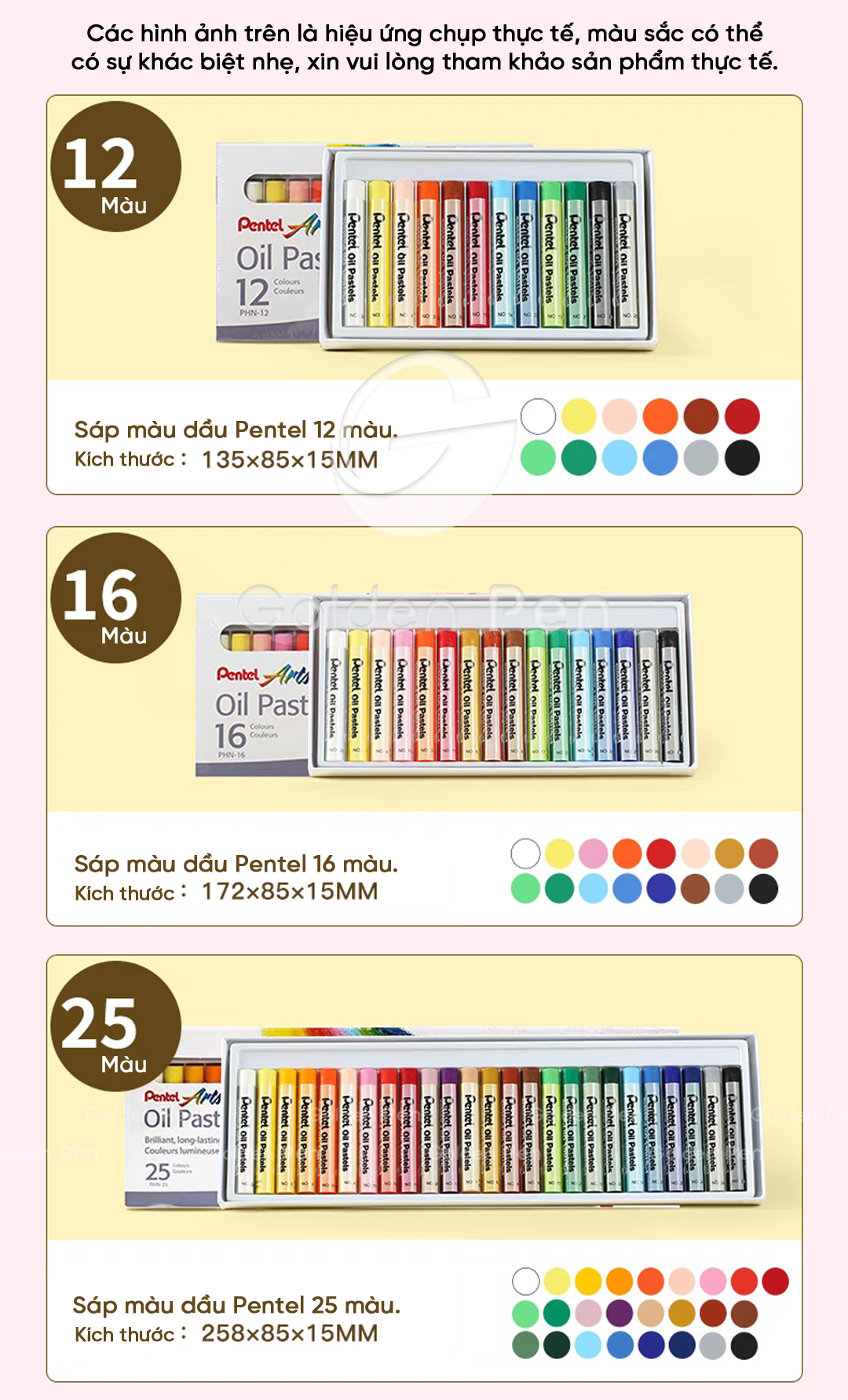 Mô tả Màu Sáp Dầu Pentel PHN – 48 Màu Tươi Sáng, Sáp Mềm, Dễ Tán, Lên Màu Mịn – Bộ Sáp Màu Chất Lượng - 8