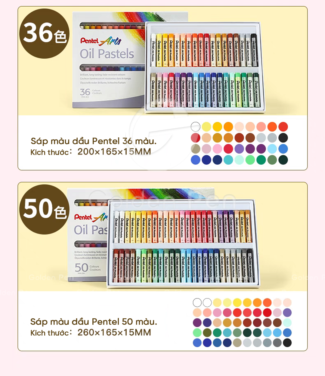 Mô tả Màu Sáp Dầu Pentel PHN – 48 Màu Tươi Sáng, Sáp Mềm, Dễ Tán, Lên Màu Mịn – Bộ Sáp Màu Chất Lượng - 9