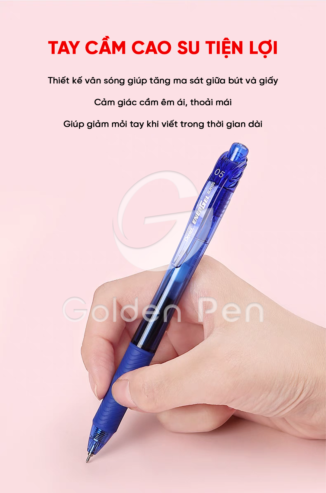 Mô tả Bút Gel Bấm Pentel BLN105 – Nét Mượt, Nhanh Khô, Ngòi 0.5mm – Bút Bi Nước Nhiều Màu Cho Học Sinh - 6