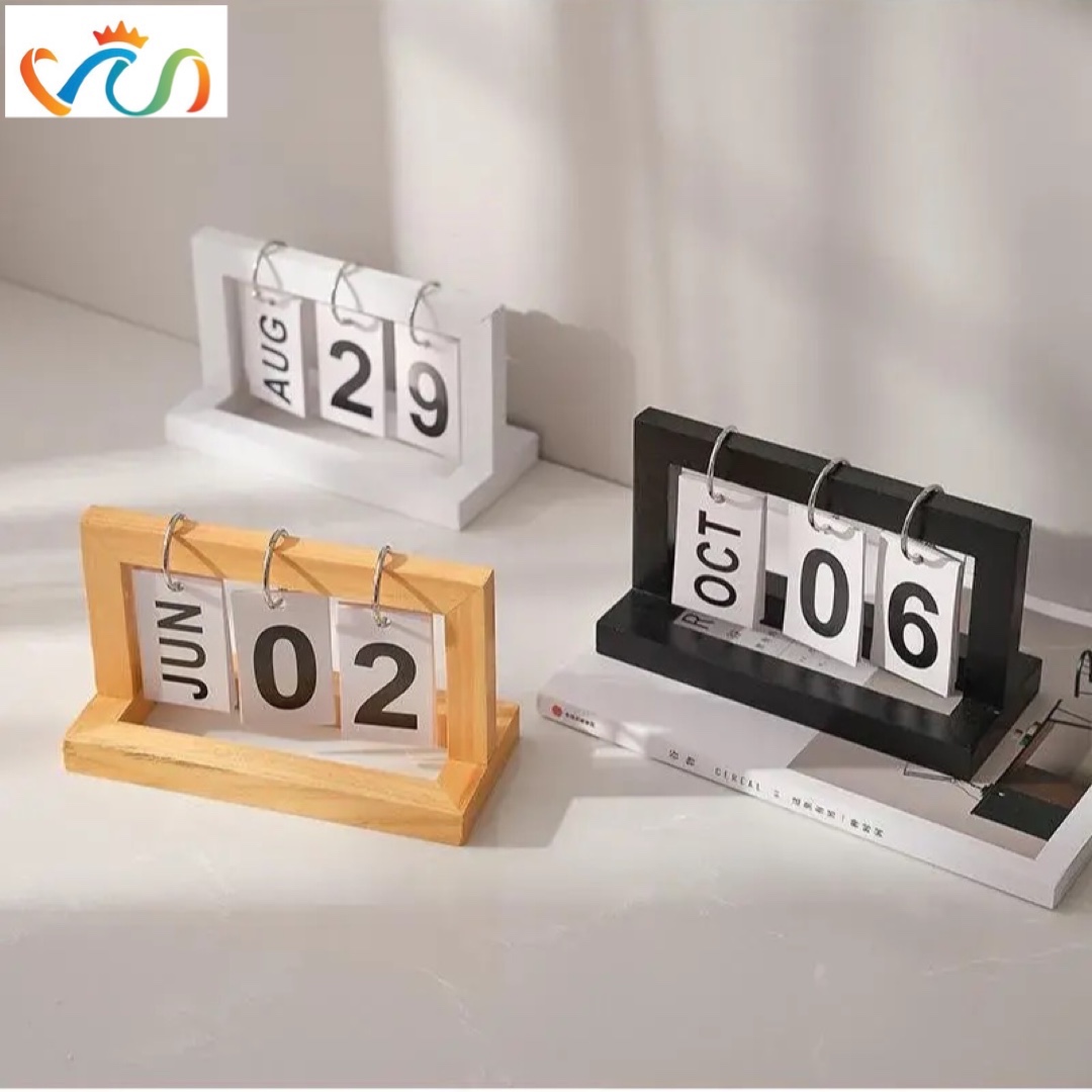 Mô tả Lịch Gỗ Để Bàn VUADECOR Trang Trí Nhà Cửa, Bàn Làm Việc, Bàn Học Tập Chất Liệu Gỗ Mộc Mạc - 1