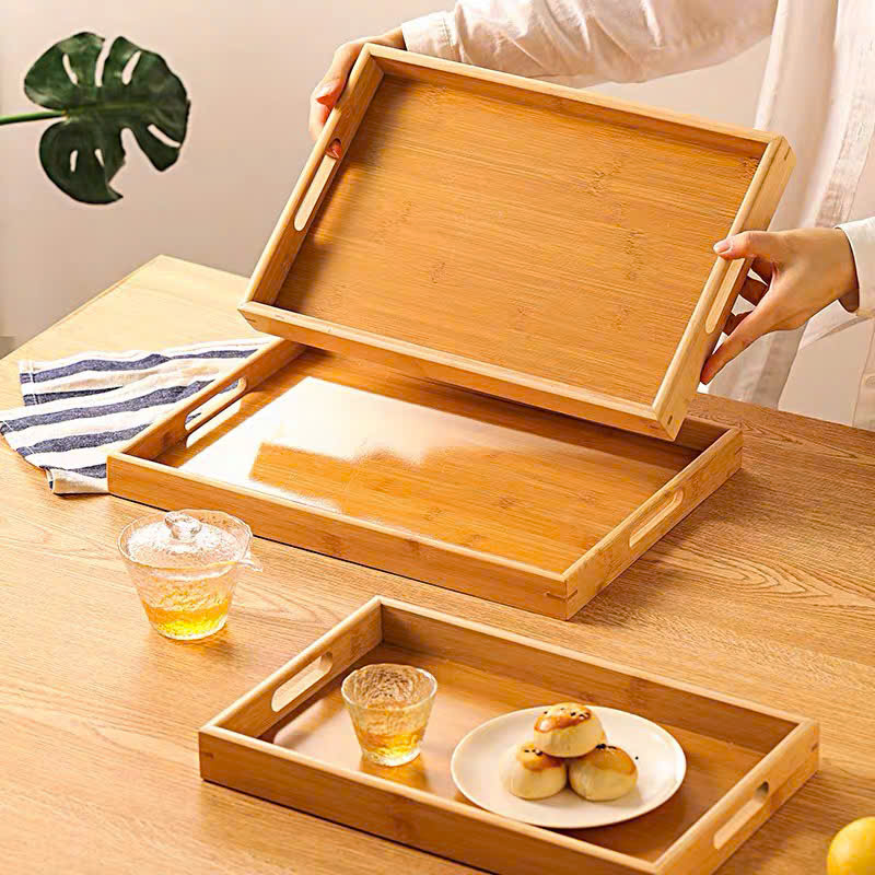 Mô tả Khay Gỗ Đa Năng Cao Cấp Có Tay Cầm VUADECOR Dày 4cm Dùng Để Bưng Bê Đồ Ăn Đồ Uống Nhà Hàng, Khách Sạn, Cafe - 4