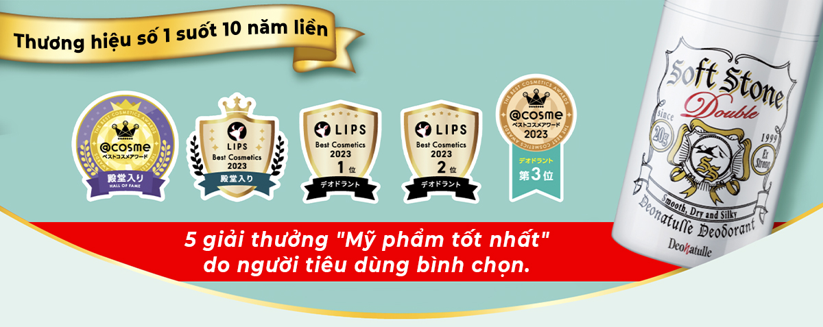 Mô tả Lăn khử mùi đá khoáng dạng sáp Deonatulle dành cho mọi loại da Soft Stone Double Deodorant 20G - 1