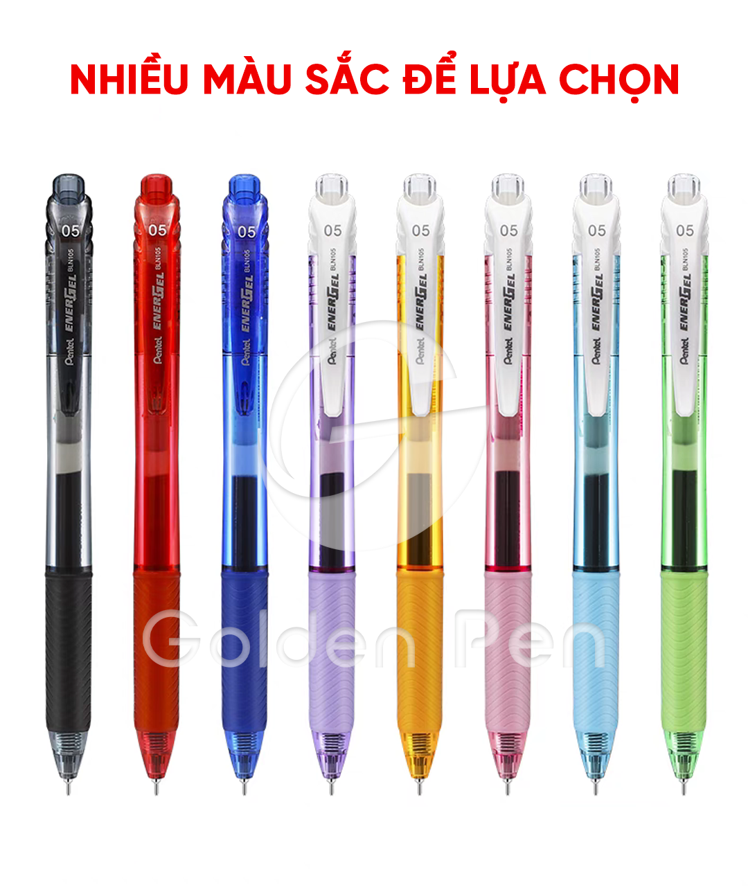 Mô tả Bút Gel Bấm Pentel BLN105 – Nét Mượt, Nhanh Khô, Ngòi 0.5mm – Bút Bi Nước Nhiều Màu Cho Học Sinh - 10