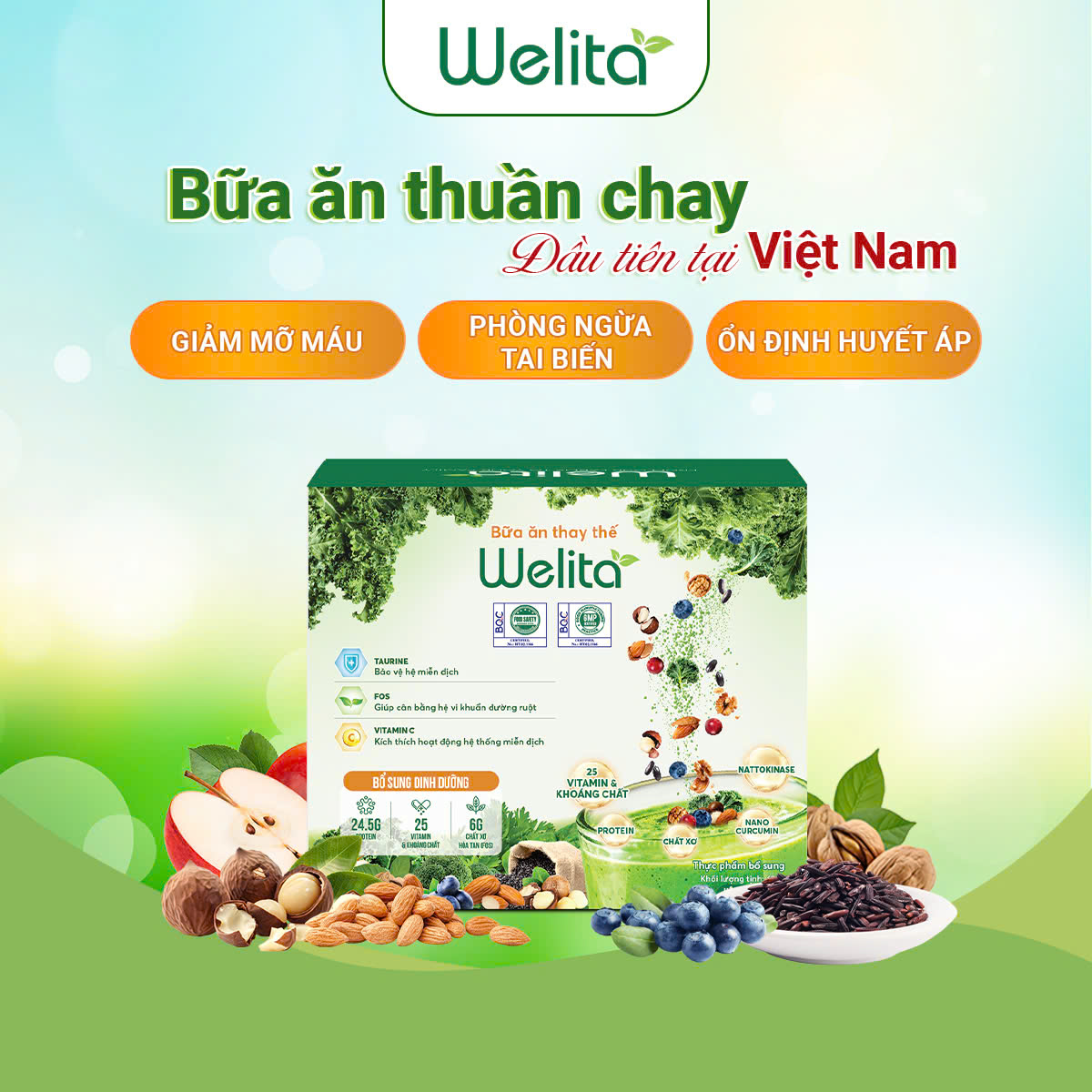 Mô tả WELITA - Bữa Ăn Dinh Dưỡng Thuần Chay 100% Đạm Thực Vật giúp giảm cân ngừa tai biến Japa kids - 1