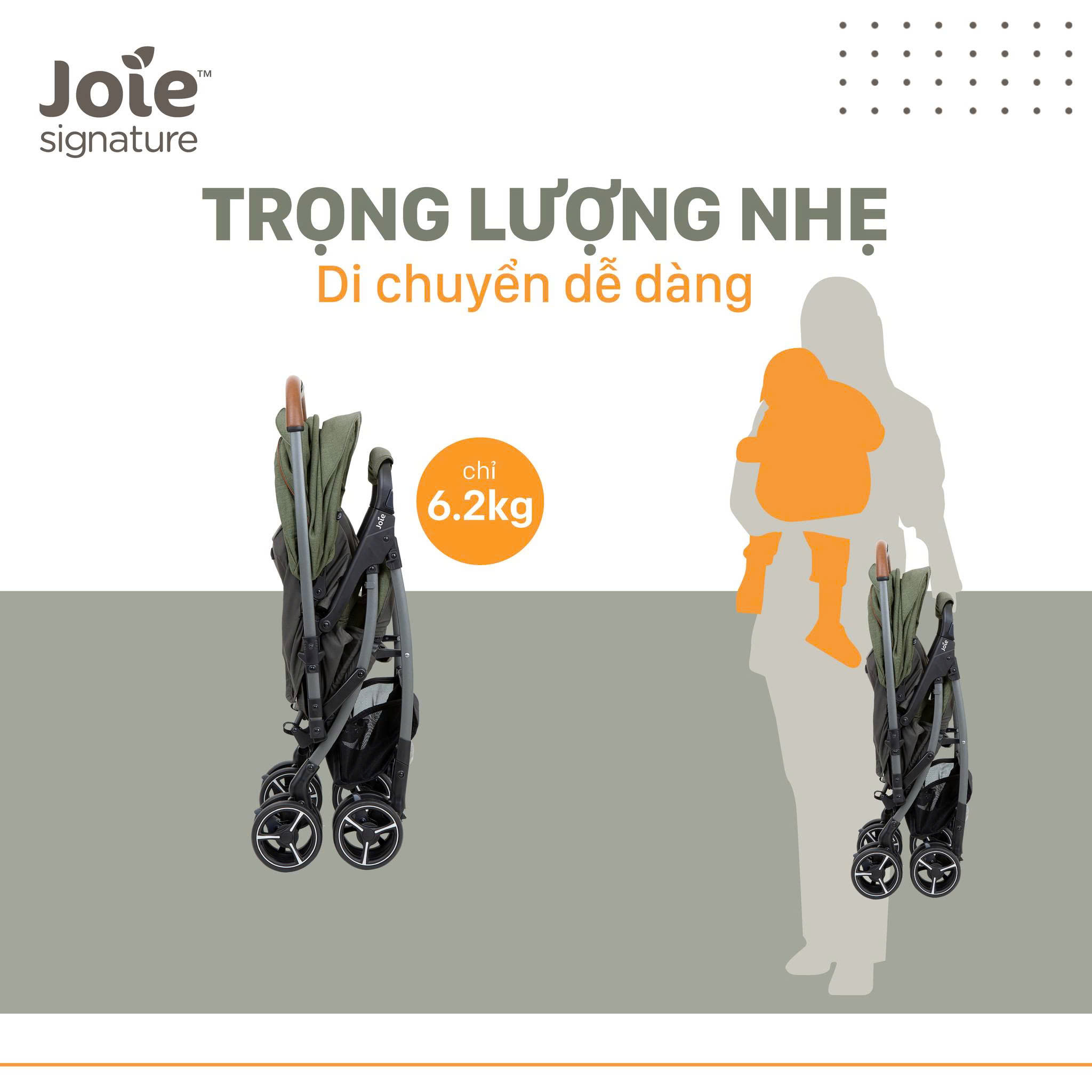 Mô tả Xe đẩy cho bé Joie SMA Baggi 4WD Drift Carbon | Xe đẩy em bé gấp gọn có thể đảo chiều tay cầm - 5