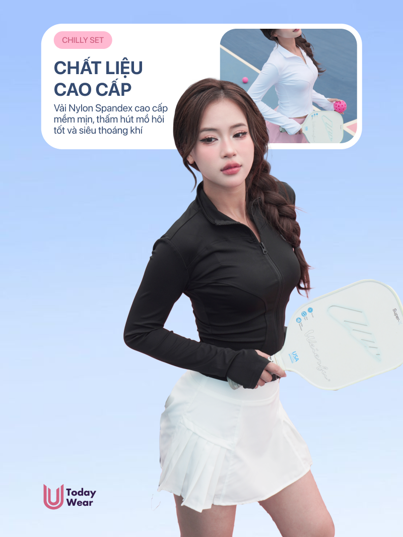 Mô tả Áo khoác croptop thể thao nữ Missy Today U Wear tay dài chống nắng tôn dáng ôm body hỗ trợ tập gym yoga - 2