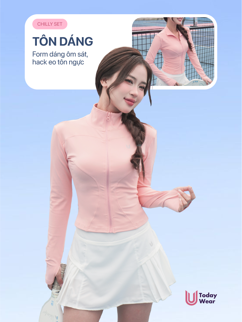 Mô tả Áo khoác croptop thể thao nữ Missy Today U Wear tay dài chống nắng tôn dáng ôm body hỗ trợ tập gym yoga - 3