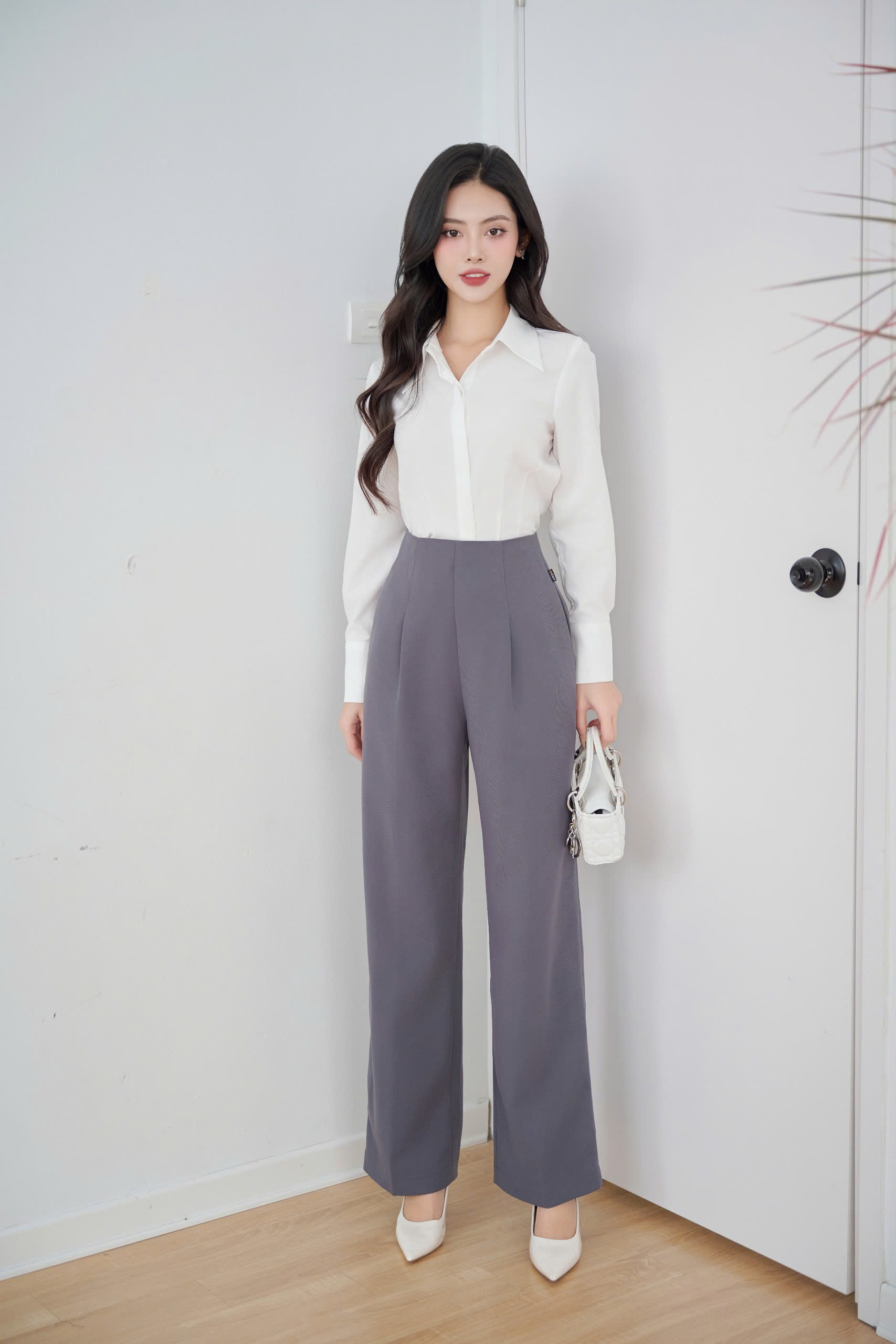 Mô tả Quần Ống Rộng 𝐂𝐂𝐇𝐀𝐓 Cạp Cao Dáng Đứng Chất Tuytsi Cao Cấp 13QDS2015DT - 6