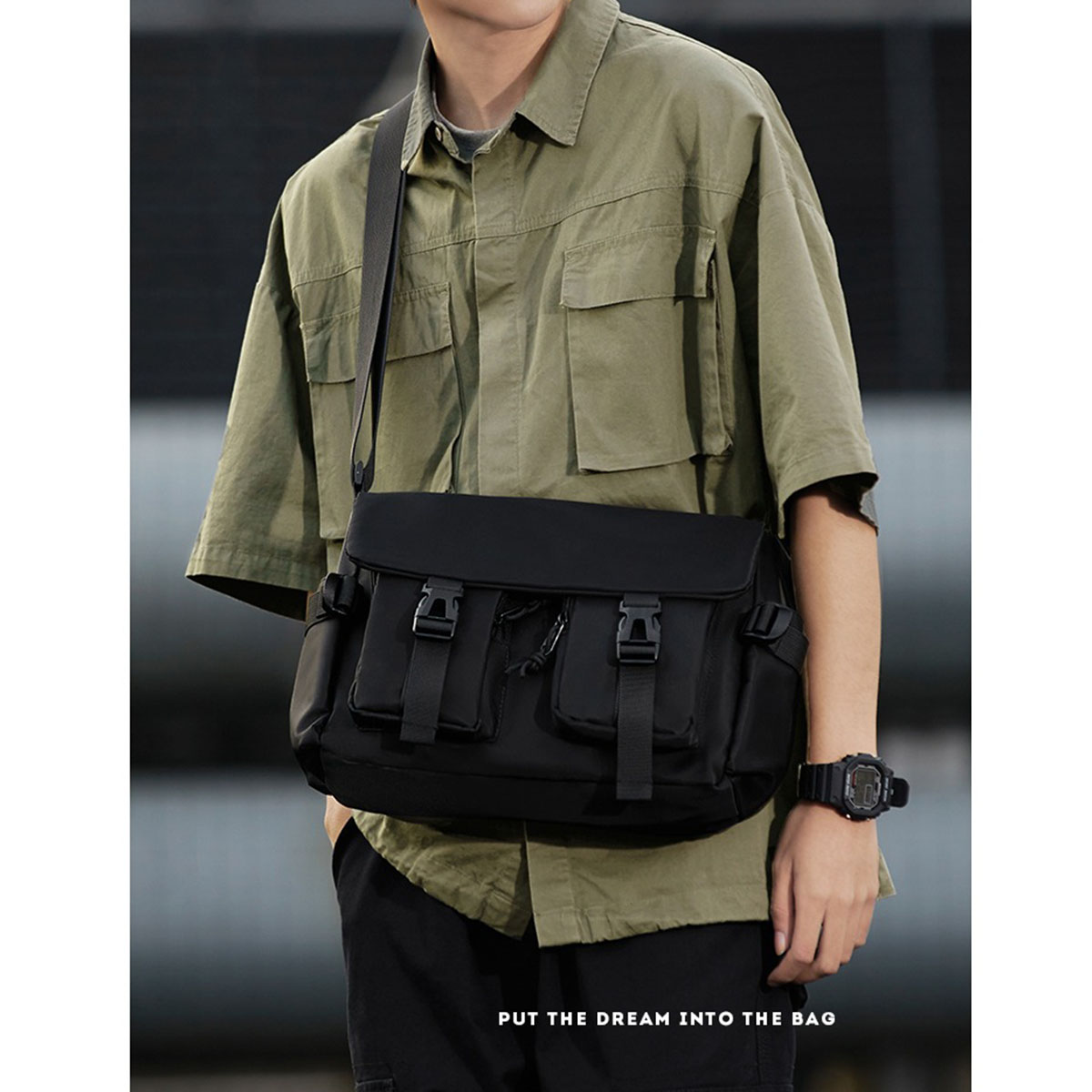 Mô tả Túi đeo chéo cao cấp vải dù chống nước CHENNY CN1506 phong cách unisex sang trọng - 2