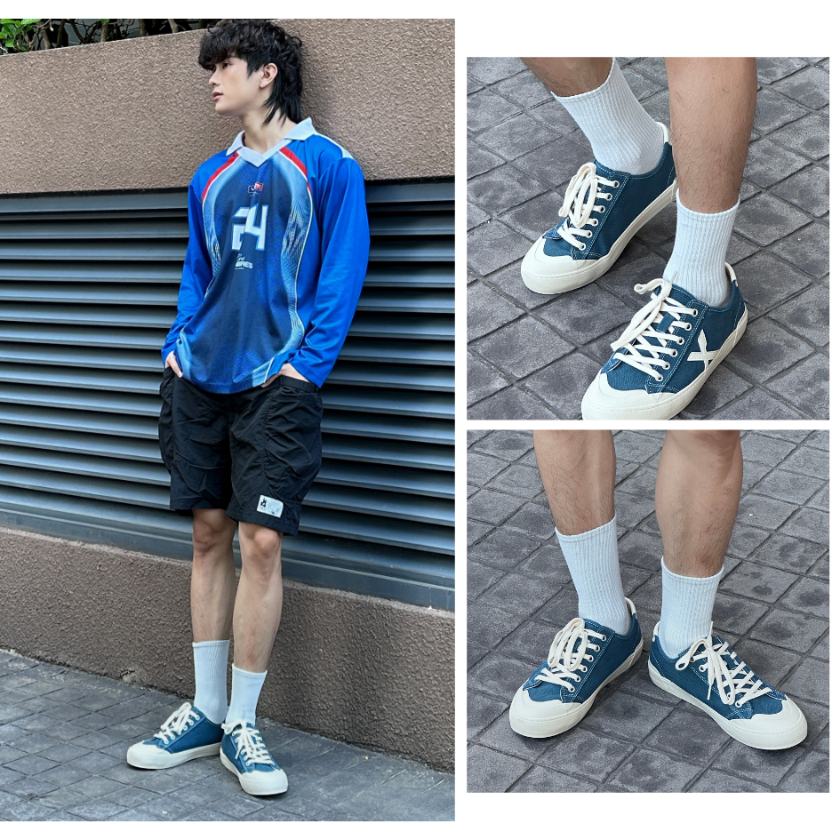 Giày Sneaker Vải Nam DINCOX DC42 BLUE WASH - Ảnh 3
