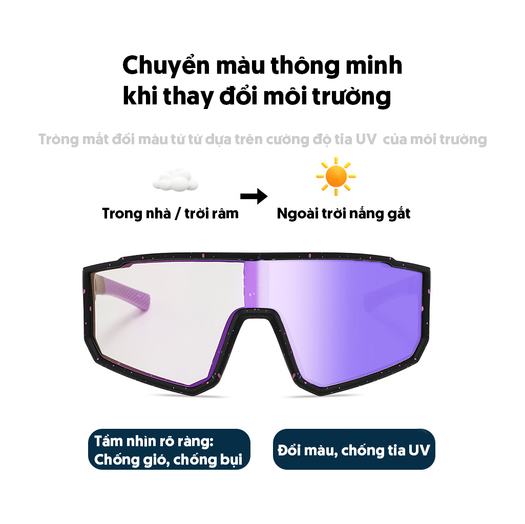 Mô tả Kính Thể Thao Chống Gió Bụi Nước Mưa AORON Đạp Xe Vận Động Ban Ngày Ban Đêm Chống Tia UV400 Đổi Màu Đa Dạng AK189 - 10