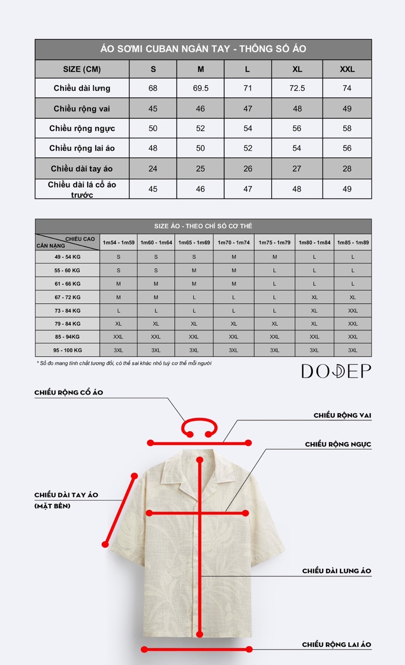 Mô tả DODEP Áo sơmi nam cổ cuban 100% linen premium tay ngắn màu trắng, đen - 1