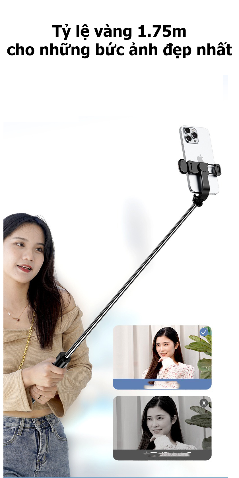 Tripod điện thoại 1m75 HOLOCOM