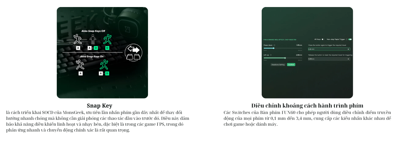 Mô tả Bàn phím cơ MonsGeek FUN60 Pro SP Black Akko Glare Magnetic Switches - 1 chế độ kết nối dây 8K - 6