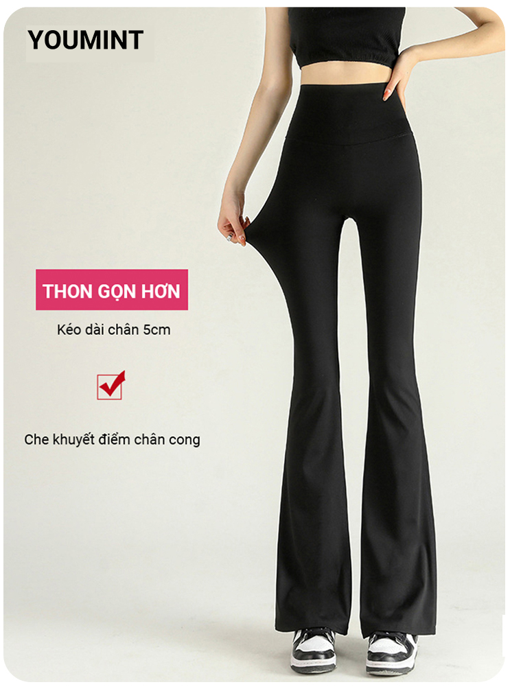 Quần ống loe nữ cạp cao YOUMINT