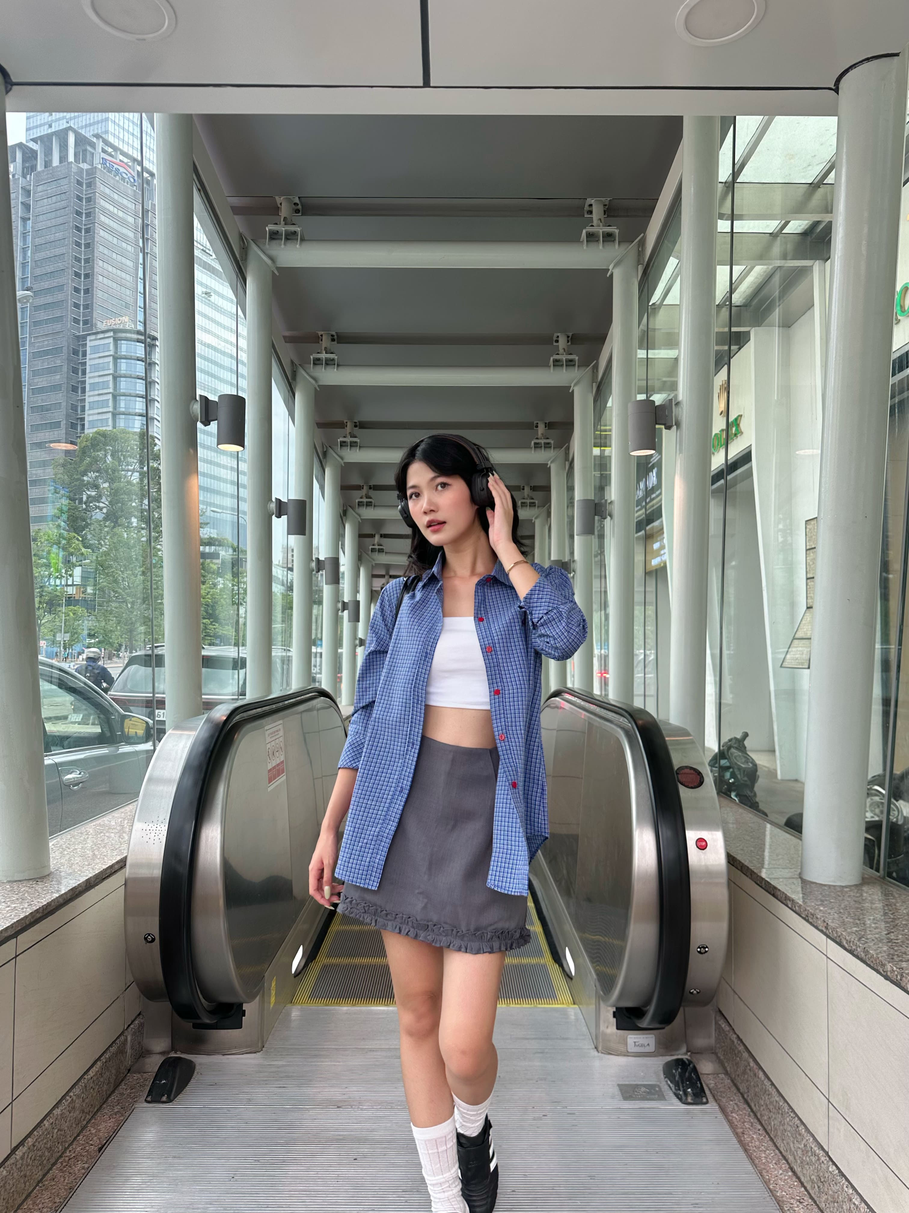 Mô tả Sơ mi nữ kẻ sọc tay dài VMSTYLE Áo tay dài dáng rộng SMU00254 - 7