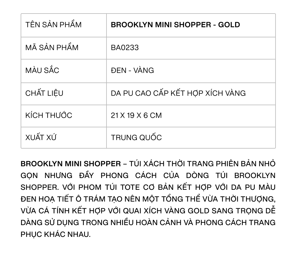 Mô tả Túi Xách Floralpunk Brooklyn Shopper Mini - Gold Hardware - 3