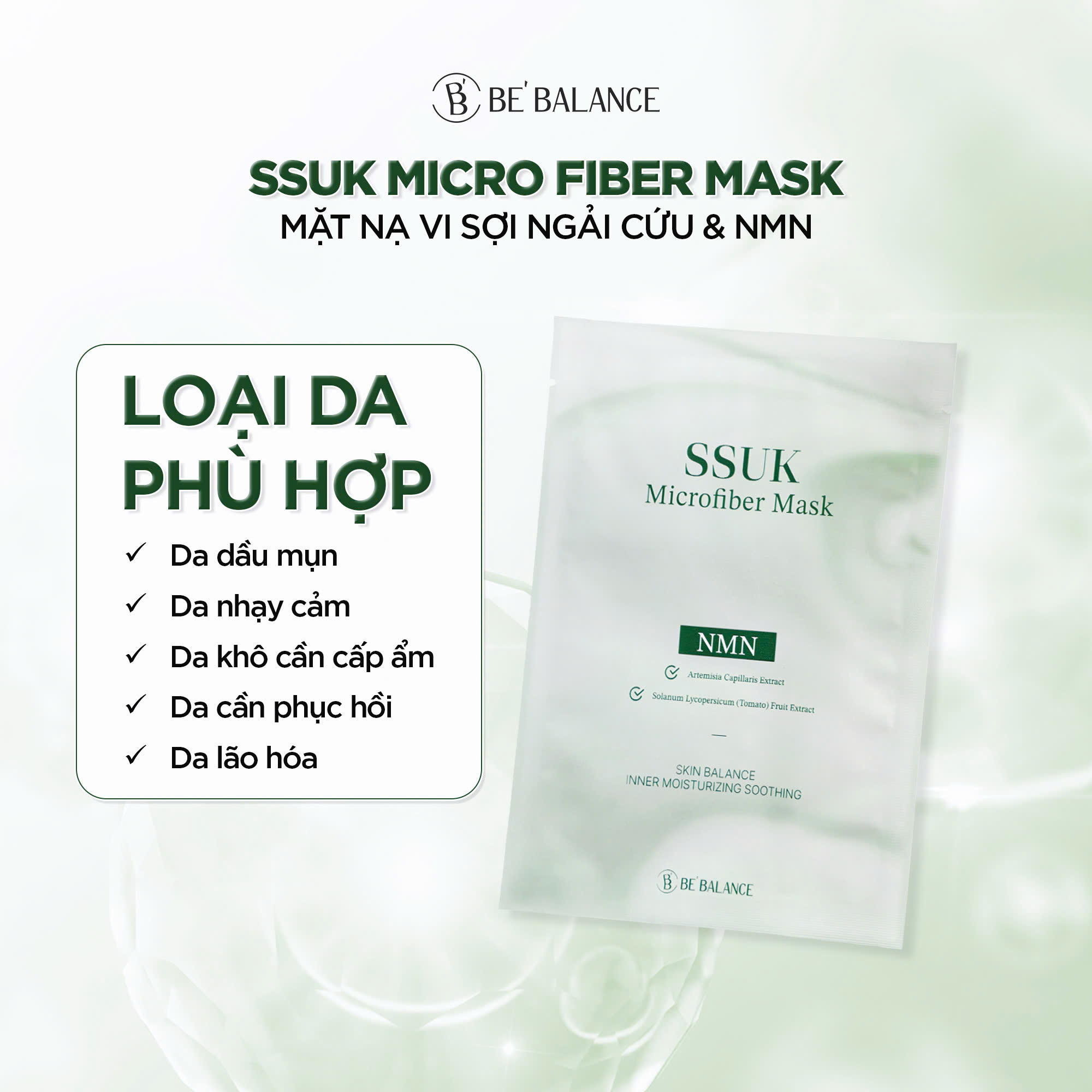 Mô tả Combo Mix 6 Miếng Mặt Nạ Vải Vi Sợi Be'Balance MICRO FIBER MASK giúp Làm Đẹp Da - 4
