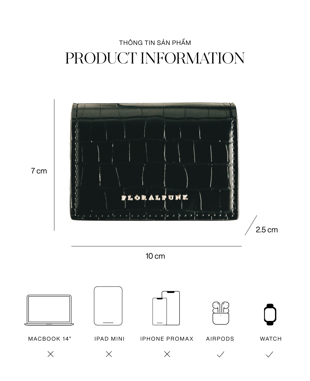 Mô tả Ví Đeo Chéo Gwen Woc Floralpunk - Mini Bag Da PU Cao Cấp, Đựng AirPods, Chìa Khóa & Thẻ ATM - 2