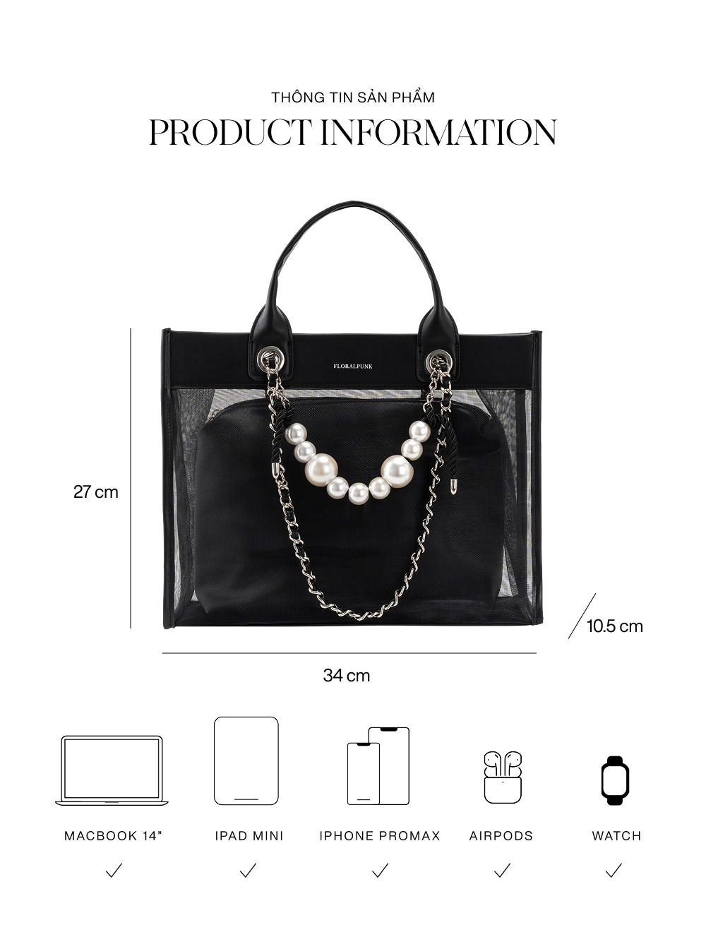 Mô tả Túi Xách Floralpunk Downtown Shopper - Small - 1