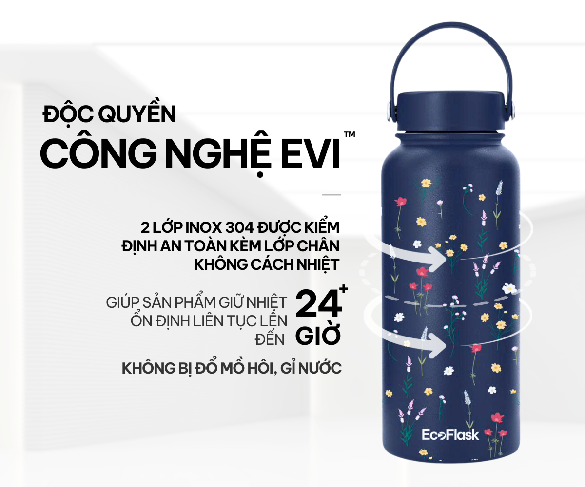 Mô tả Bình giữ nhiệt EcoFlask 1000ml/550ml thiết kế Chuyện Sen cao cấp chính hãng, inox 304, bảo hành 3 năm - 3