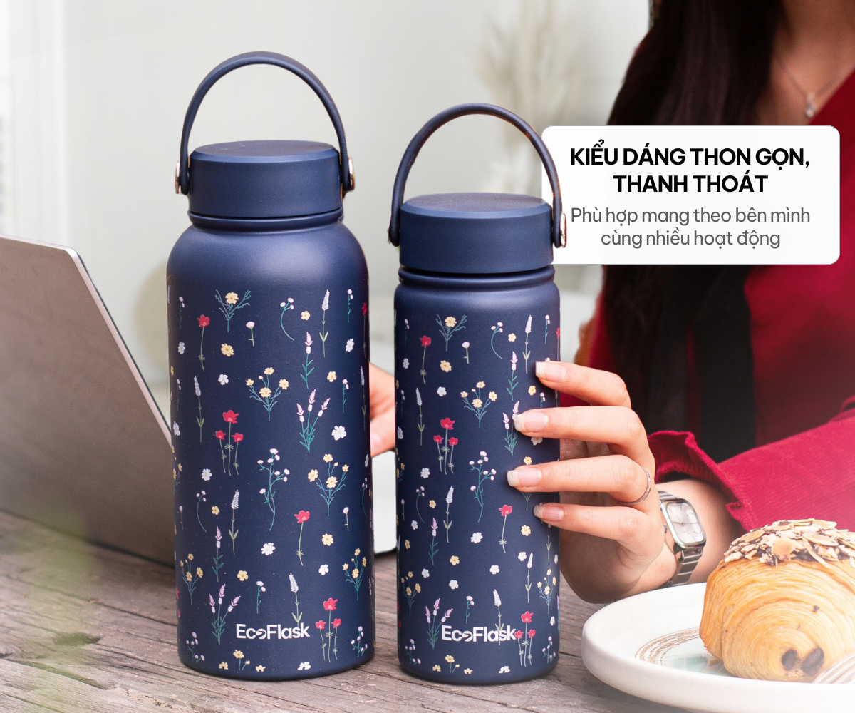 Mô tả Bình giữ nhiệt EcoFlask 1000ml/550ml thiết kế Chuyện Sen cao cấp chính hãng, inox 304, bảo hành 3 năm - 8