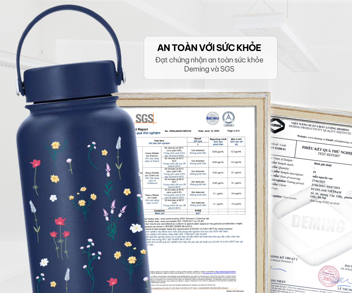 Mô tả Bình giữ nhiệt EcoFlask 1000ml/550ml thiết kế Chuyện Sen cao cấp chính hãng, inox 304, bảo hành 3 năm - 5