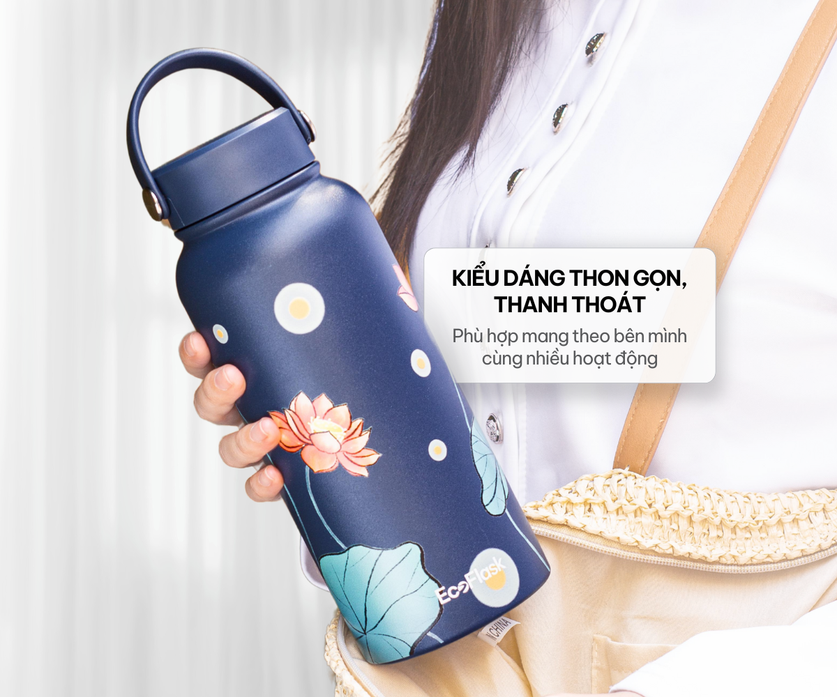 Mô tả Bình giữ nhiệt EcoFlask 1000ml/550ml thiết kế Hạ Trắng cao cấp chính hãng, inox 304, bảo hành 3 năm - 8