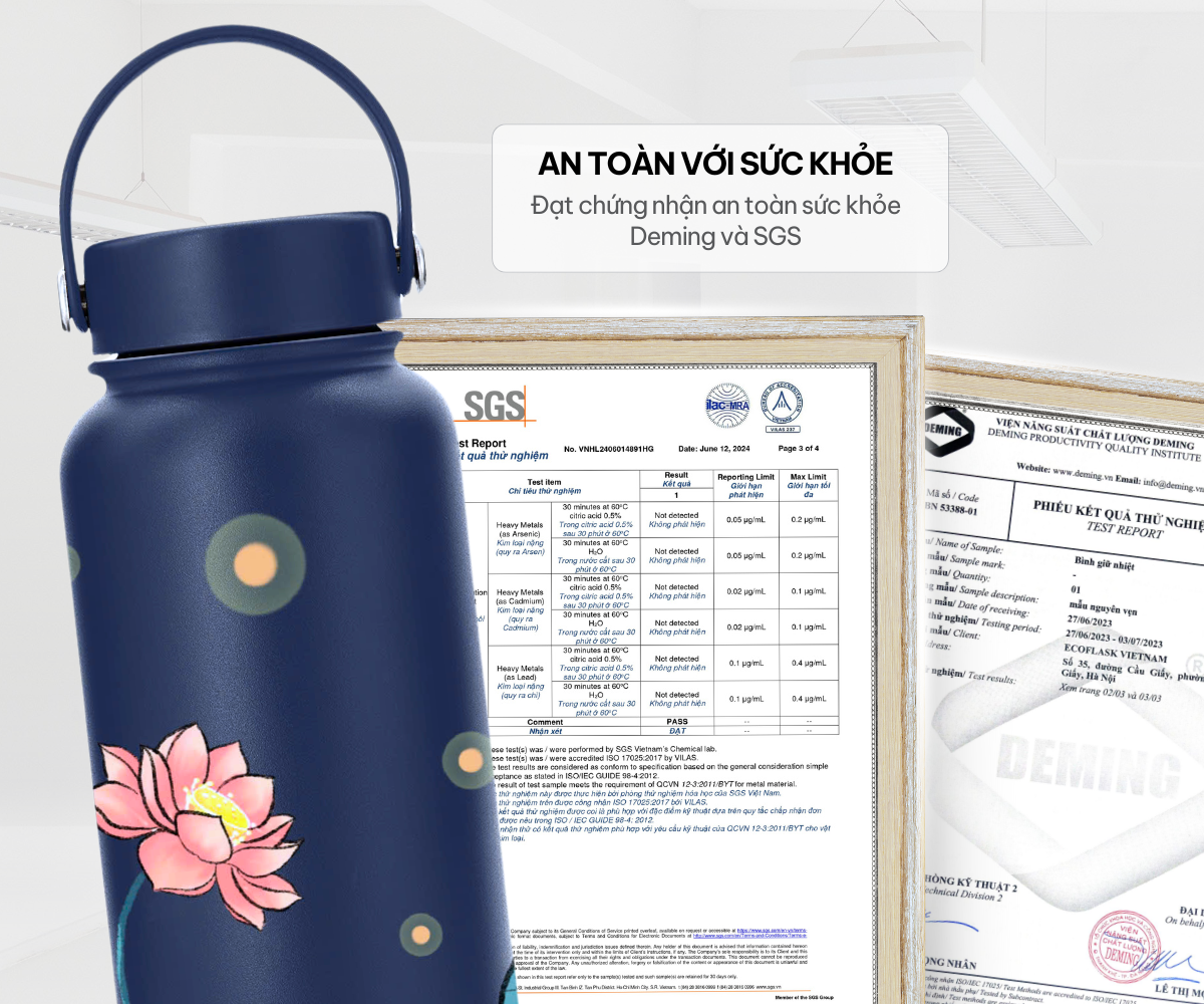 Mô tả Bình giữ nhiệt EcoFlask 1000ml/550ml thiết kế Hạ Trắng cao cấp chính hãng, inox 304, bảo hành 3 năm - 5
