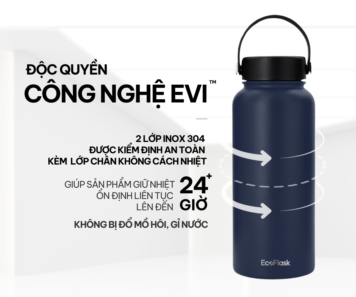 Mô tả Bình giữ nhiệt EcoFlask 1000ml/650ml hàng ngày (A05) - Bình giữ nhiệt cao cấp chính hãng, inox 304, bảo hành 3 năm - 3