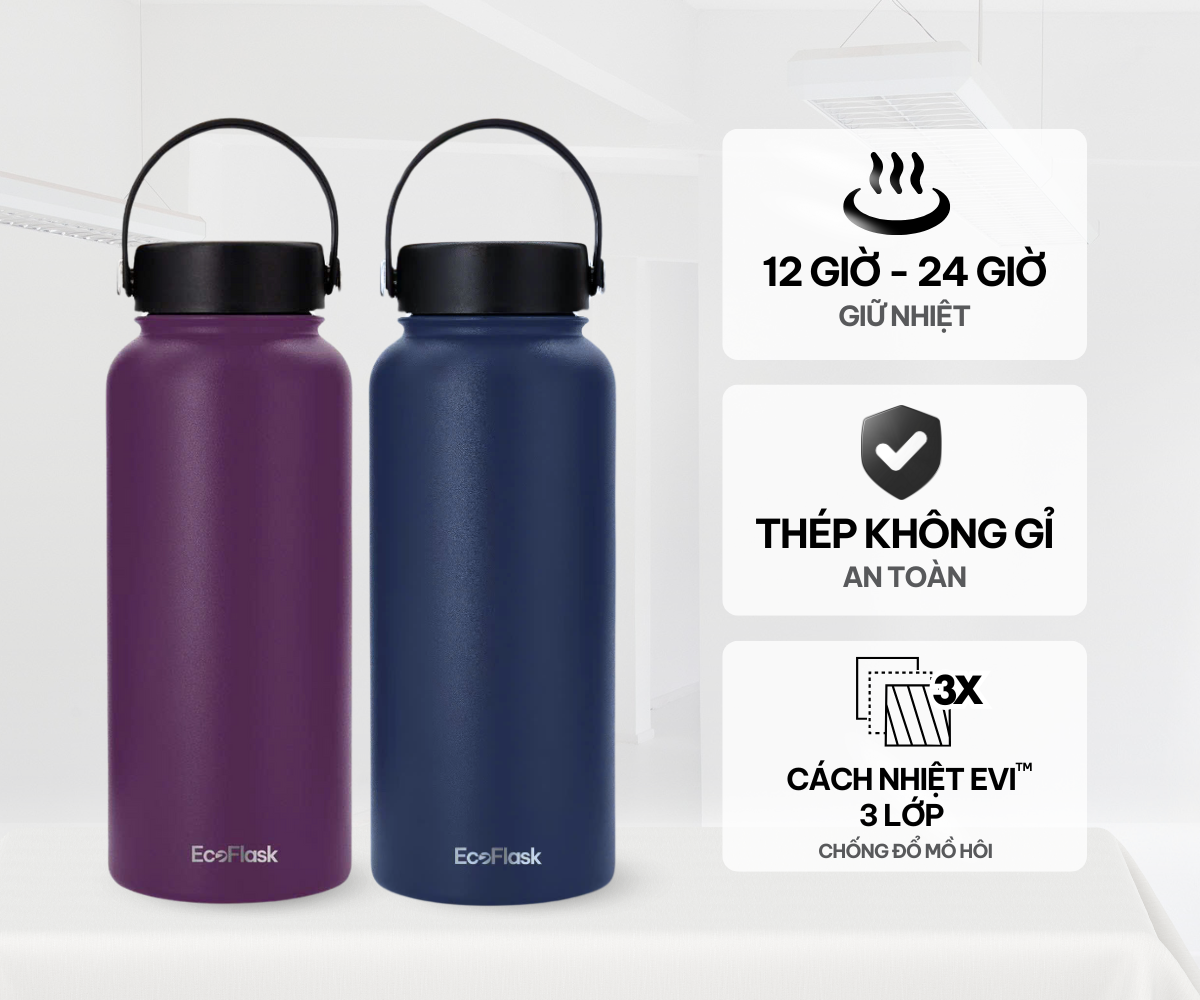 Mô tả Bình giữ nhiệt EcoFlask 1000ml/650ml hàng ngày (A05) - Bình giữ nhiệt cao cấp chính hãng, inox 304, bảo hành 3 năm - 2