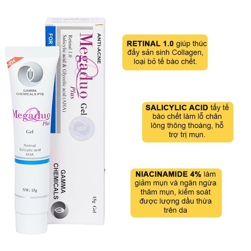 Mô tả Gel Giảm Mụn Gamma Megaduo Gel 15g - 3